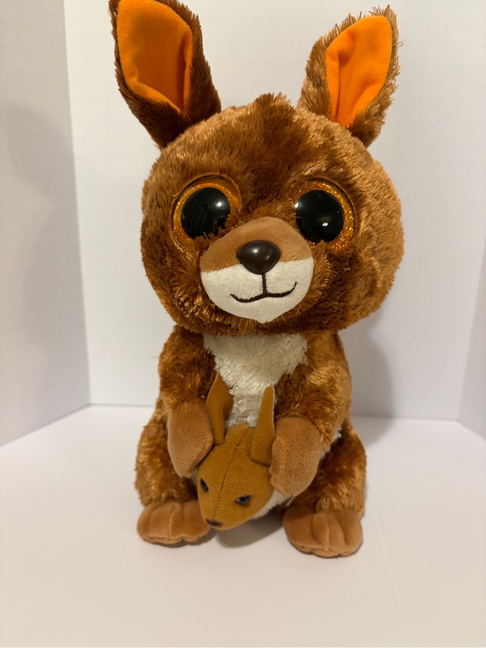 Kipper Brown Kangaroo with Joey Stuffed Animal Plush Toy TY 11 Inches